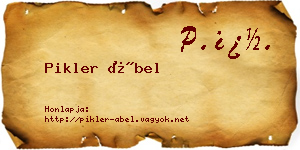 Pikler Ábel névjegykártya
