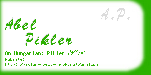 abel pikler business card